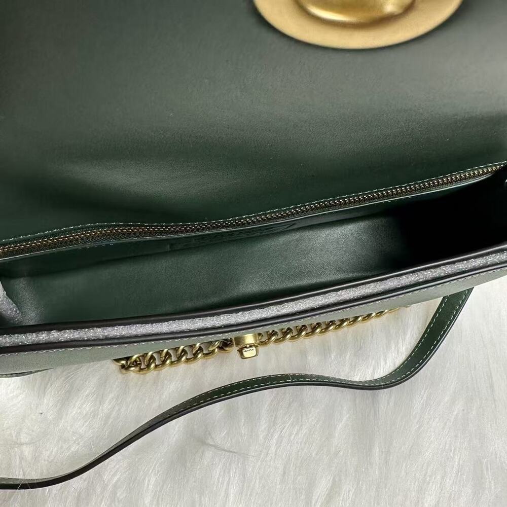 Coach Dinky Shoulder Bag Leather/Hunter Green 2 Strap CW641 NWT + Free Gift Box - Picture 5 of 10
